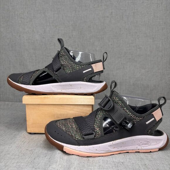 Chaco Odyssey Sport Sandals Grey‎ Pink Polyester Slip On Gorpcore Women's 8 - Picture 3 of 11